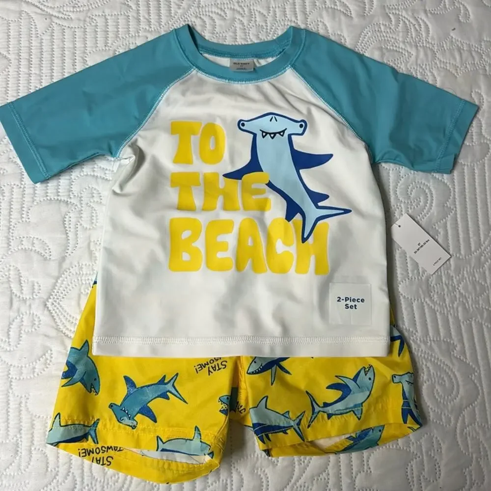 NWT Old Navy Boy’s Shark Swim Set Size 2T